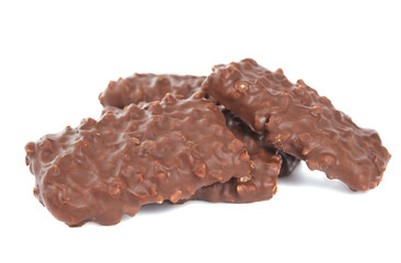 cookies with chocolate and nuts isolated