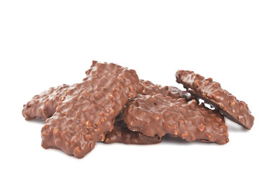 cookies with chocolate and nuts isolated