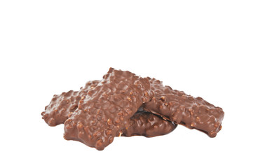 cookies with chocolate and nuts isolated