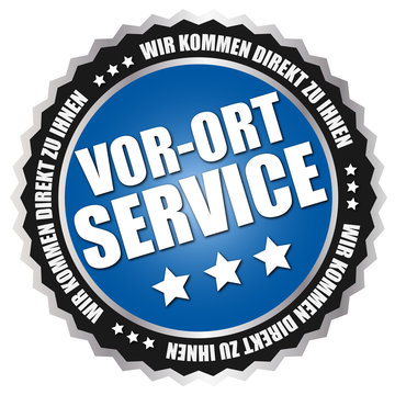 Button "Vor-Ort Service" Blau/Schwarz/Silber