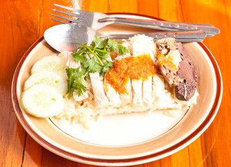 Thai gourmet steamed chicken with rice