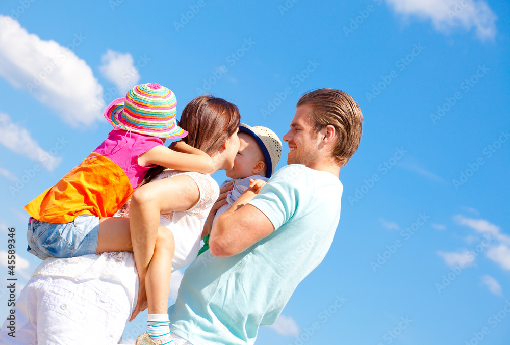 Poster familie blauer himmel