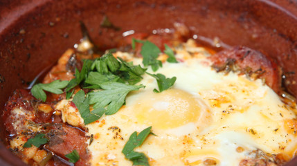 Ceramic clay pot for cooking isolated on white background.