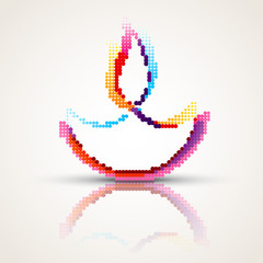 colorful diwali diya