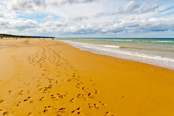 Omaha Beach, one of the D-Day beaches of Normandy, France