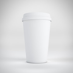disposable coffee cup on white backgroud
