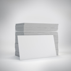 white business cards isolated with soft shadow