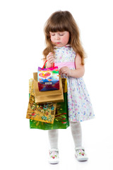 little girl shopping