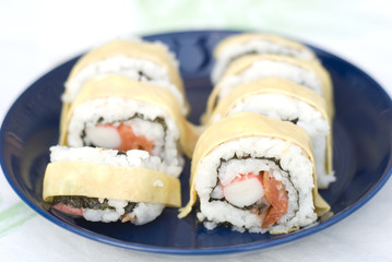 Sushi with egg