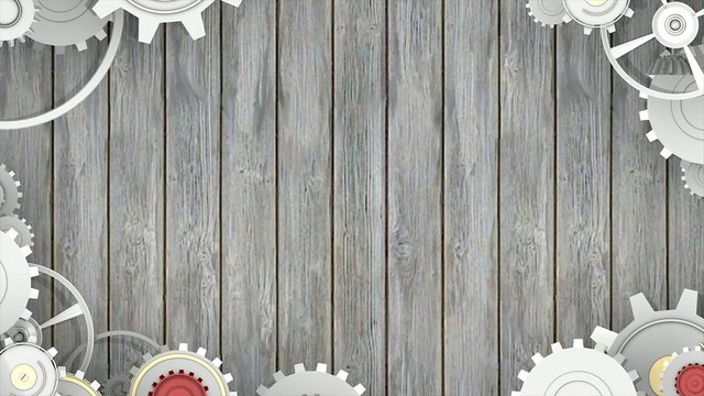 Fancy gears frame for video presentation, alpha channel included