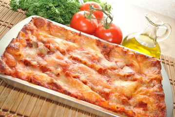 Homemade Lasagna with Ingredients