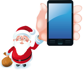 Santa Claus showing smartphone vector