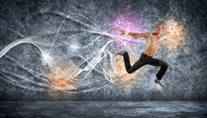 Modern style dancer posing