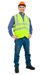 Fototapeta premium Engineer portrait isolated on white