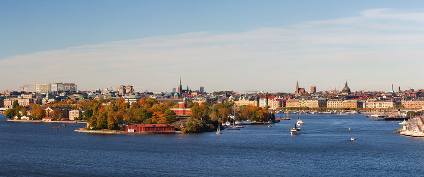 Panoramic image of Stockholm city.