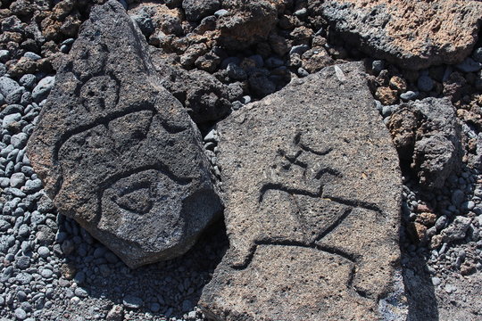 Hawaii Petroglyph Carvings