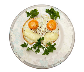 fried eggs on a plate