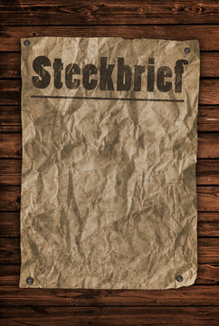 Steckbrief Plakat