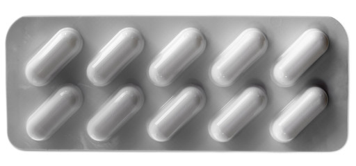 White capsules blister pack