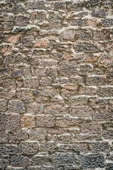 Medieval wall made ​​from old brick