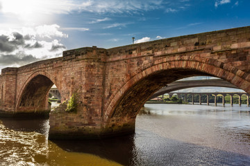 Old stone bridge in Scotland in summer