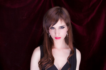 Portrait of an attractive steam goth girl