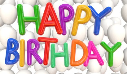 Happy birthday balloons multicolor