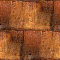 abstract iron square sheet rust seamless pattern background