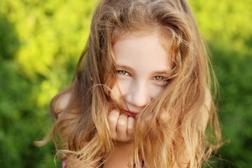 Fototapeta premium little girl smiles