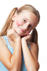 Fototapeta premium Funny happy little girl.