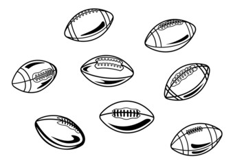 Rugby and american football balls © Vector Tradition