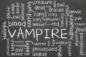 Fototapeta premium vampire on blackboard - word cloud