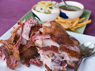 German pork hocks with spicy sauce