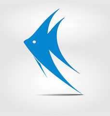 Blue fish brand logo/logotype
