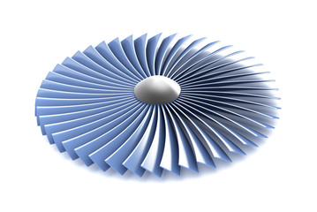 Gas Turbine Jet Engine part over white