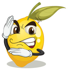 lemon smiley on white