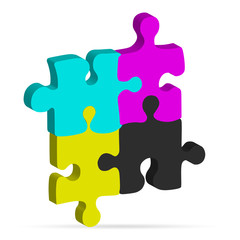 Fototapeta premium CMYK Puzzle