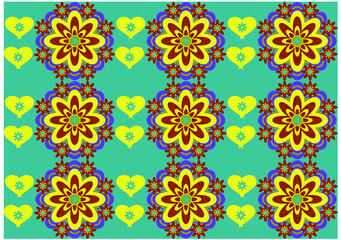  flower background with hearts seamless love pattern - 45620156