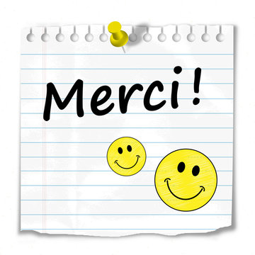 Message "MERCI" (sourire gentillesse carte beaucoup plaisir mot)