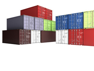 Fototapeta premium Coloured containers