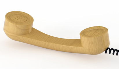 Wooden telephone handset