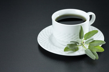 Herbal tea with fresh sage leaves