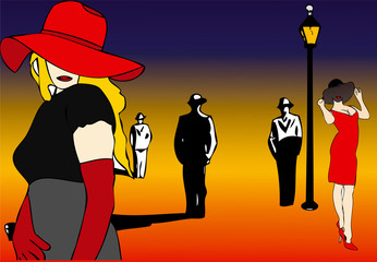 Prostitution 17 - Some women prostitute themselves in a street a