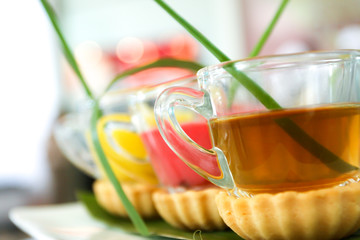Saucer tea cup made from bread