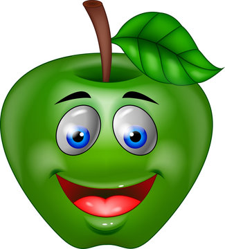 Green apple cartoon