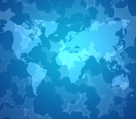 Berry button on world map background