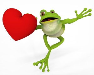 Rana con Corazón saltando