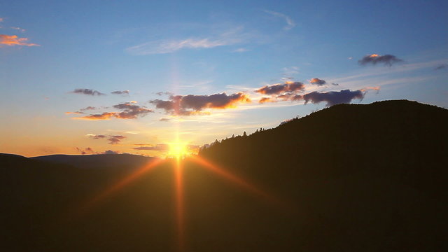 mountain landscape. sunset.