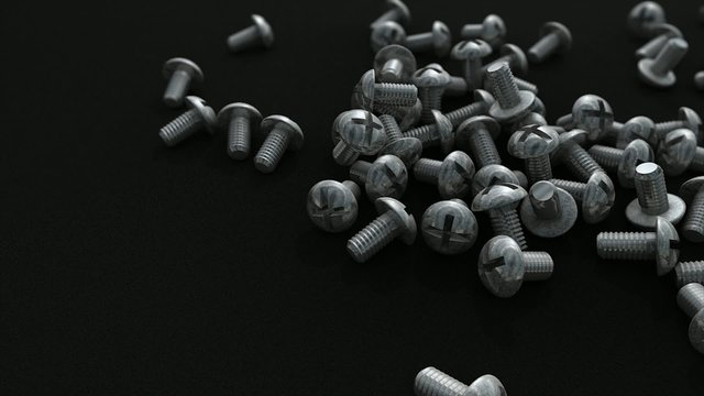 Screws drop to ground animation.