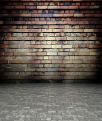 3d wall with brick texture, empty interior